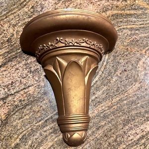 Single Vintage Golden Brown Wooden Wall Bracket